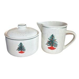 Vintage Holiday Homecoming Cramer & Sugar Bowl w Lid Folk Craft